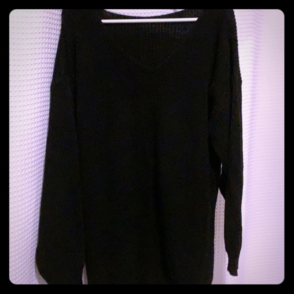 Black boohoo mini sweater dress